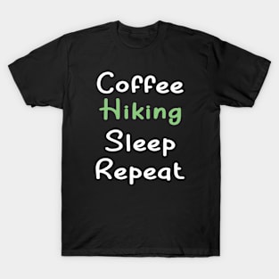 Coffee Hiking Sleep Repeat Outdoor Adventure T-Shirt